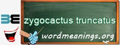 WordMeaning blackboard for zygocactus truncatus